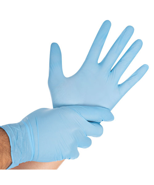 HygoStar Gants en nitrile SAFE VIRUS sans poudre, couleur bleue