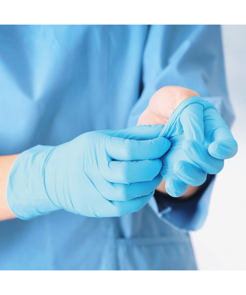 HygoStar Gants en nitrile SAFE VIRUS sans poudre, couleur bleue