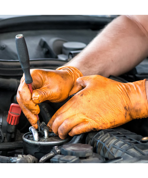 HygoStar Gants en nitrile POWER GRIP sans poudre orange