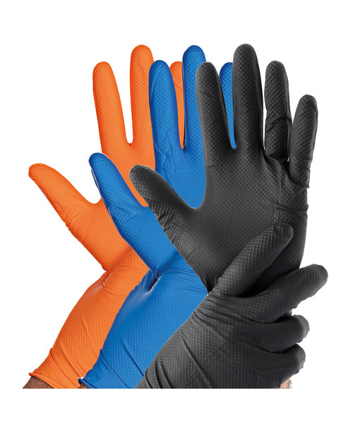 HygoStar Gants en nitrile POWER GRIP sans poudre, couleur noire
