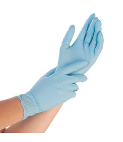 Nitril Handschoenen CONTROL gepoederd blauw
