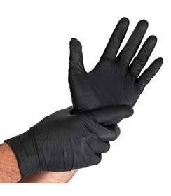 Gants en nitrile DIAMOND GRIP sans poudre, couleur noire