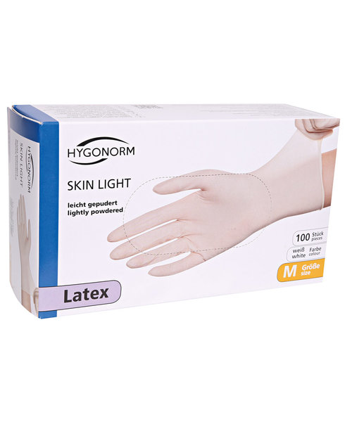 HygoNorm Gants en latex SKIN LIGHT poudrés blancs