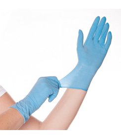 Gants en latex ALLFOOD SKIN poudrés, couleur bleue