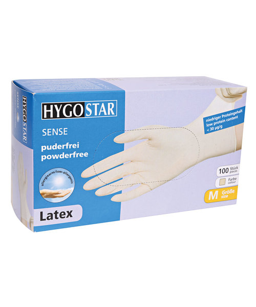 HygoStar Gants en latex SENSE sans poudre, blancs