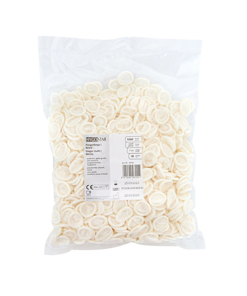 HygoStar Gants en nitrile sans poudre, blancs / sachet de 100 pièces