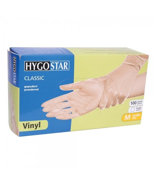 HygoStar Vinyl Handschoenen CLASSIC gepoederd transparant