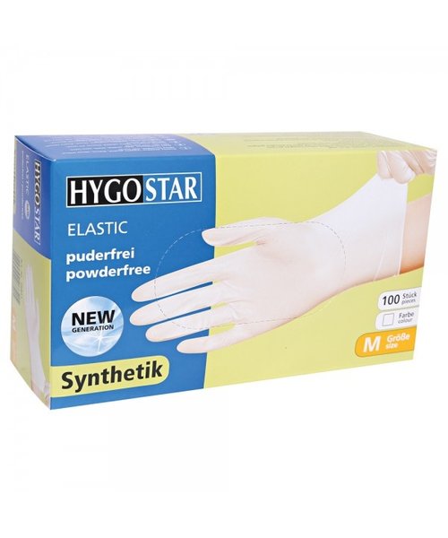 HygoStar Gants synthétiques ELASTIC sans poudre, blancs