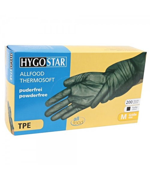 HygoStar Gants en TPE ALLFOOD THERMOSOFT, couleur noire