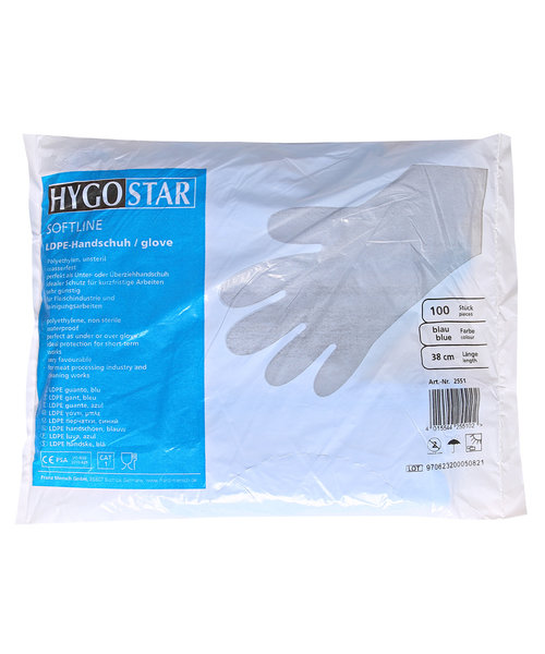 HygoStar Gants LDPE SOFTLINE bleus (38 cm)