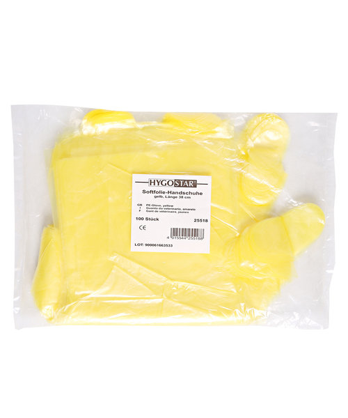 HygoStar Gants LDPE SOFTLINE jaunes (38 cm)