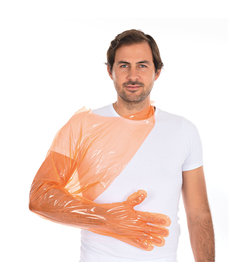 Gants LDPE SOFTLINE EXTRA LONG 120 cm - orange