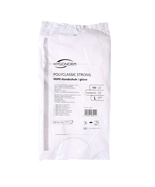 HygoNorm Gant en PEHD POLYCLASSIC STRONG bloqué transparent