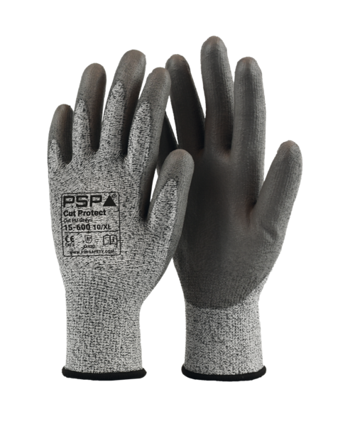 PSP 15-600 Gants de travail Cut Protect PU gris