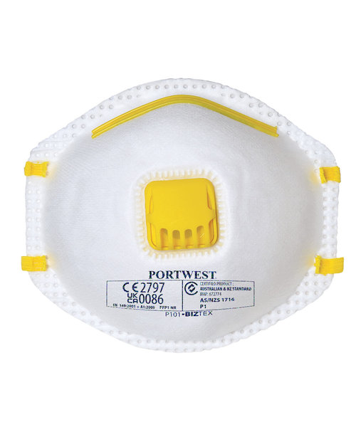 Portwest FFP1 mondmasker met ventiel, wit