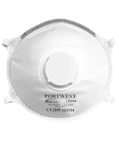 Portwest Masque buccal FFP3 léger en dolomite avec valve, blanc