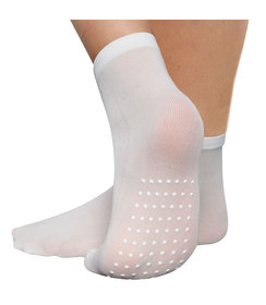 Chaussettes jetables antidérapantes, polyamide avec picots, blanc