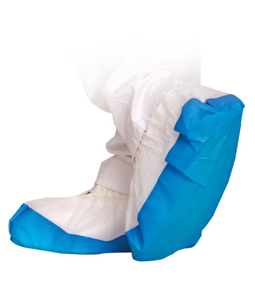 HygoStar Couvre-chaussures en PP/CPE, blanc-bleu