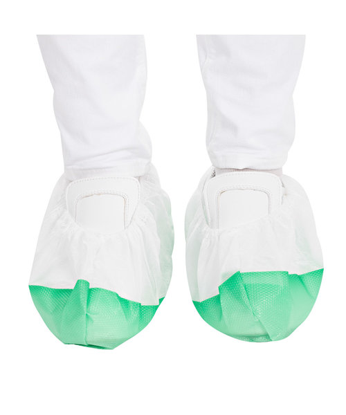 HygoStar Couvre-chaussures en PP/CPE, blanc-vert