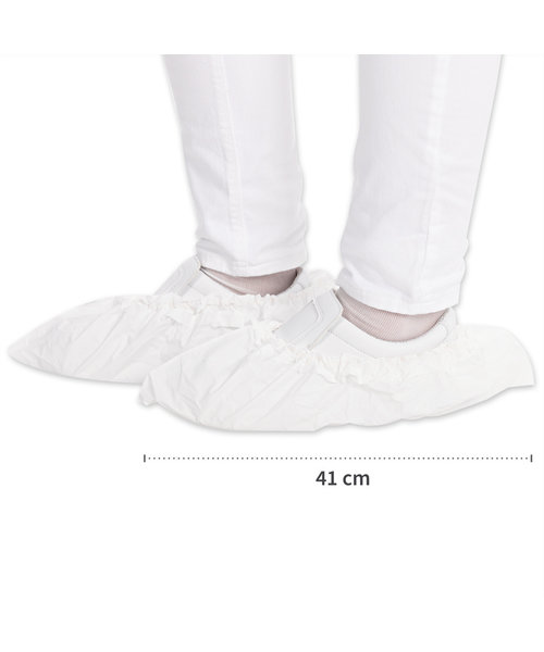 HygoStar Couvre-chaussures « Anti-Slide » revêtement CPE/TPE, blanc