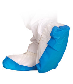 Schoenovertrek 'Strong' PP/CPE, wit-blauw