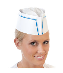 Coiffe de coiffure « Service », papier blanc-bleu