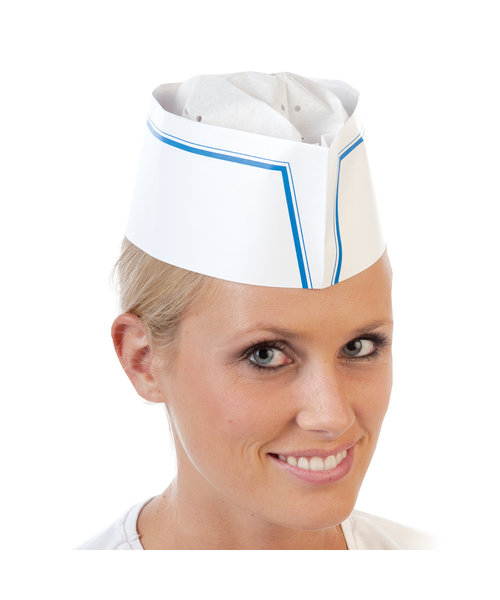 HygoNorm Bonnet à cheveux Forage « Service », papier blanc-bleu (28 x 8,5 cm)