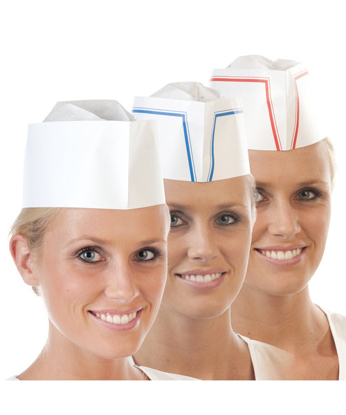 HygoNorm Bonnet à cheveux Forage « Service », papier blanc-bleu (28 x 8,5 cm)