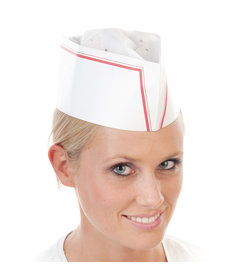 Coiffe de coiffure « Service », papier blanc-rouge