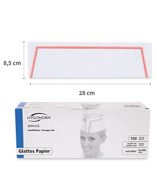 HygoNorm Coiffe à cheveux Forage « Service », papier blanc-rouge (28 x 8,5 cm)