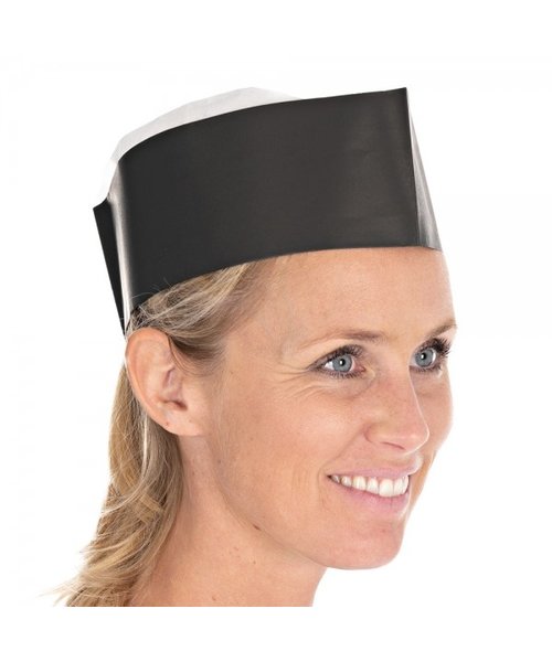 HygoStar Coiffe Forage « Service Black », papier gaufré blanc-noir (28 x 8 cm)