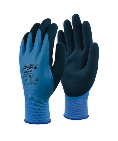 PSP 10-188 Gant de travail « Allround Double Latex Pro », bleu
