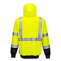 Portwest B315 Sweat à capuche haute visibilité avec fermeture éclair, jaune/noir