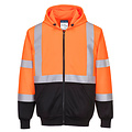 Portwest B315 Sweat à capuche haute visibilité avec fermeture éclair, orange/noir
