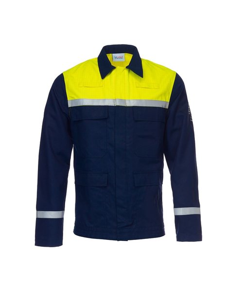 Gilet BALSTA, multinorme - intrinsèquement ignifuge / bleu marine, jaune fluo
