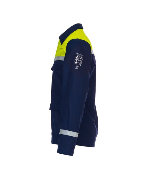 Gilet BALSTA, multinorme - intrinsèquement ignifuge / bleu marine, jaune fluo