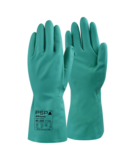 PSP Gants polyvalents en nitrile vert 40-200, 33 cm (Cat. 3)