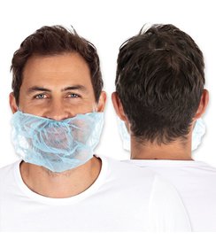 Masque à barbe en nylon, 1 élastique pour la tête, bleu