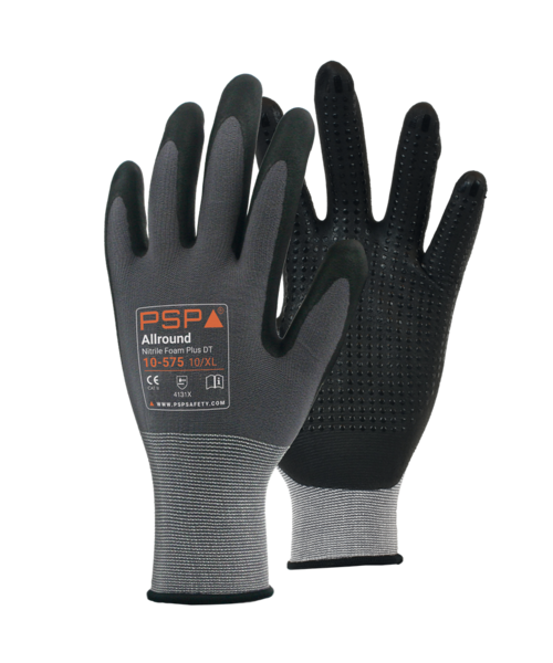PSP Gants 10-575 « Allround Nopjes Nitril Schuim », noirs / 12 paires
