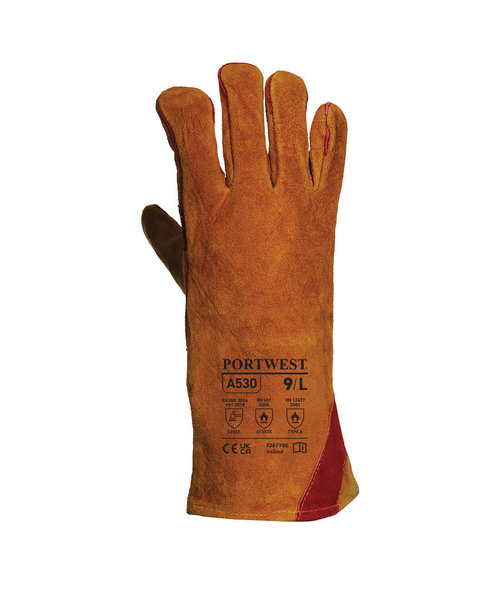 Portwest Gant de soudage renforcé A530 en cuir, brun