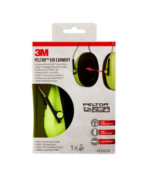 3M Casque antibruit Peltor™ pour enfants H510AK, vert fluo