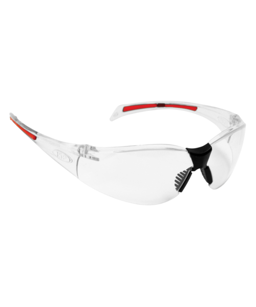 JSP  Lunettes de sécurité Stealth™ 8000, monture anti-rayures/transparente et rouge