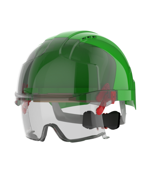 JSP  Casque de sécurité EVO® VISTAlens® avec lunettes intégrées - avec ouvertures de ventilation