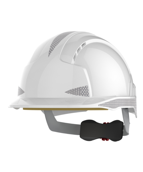 JSP  Casque de sécurité EVOLite® avec bouton rotatif, visière moyenne, ventilé CR
