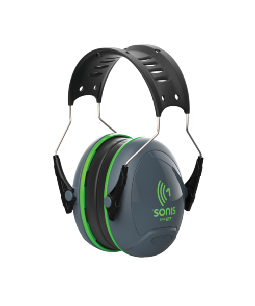 JSP  Sonis®1 gehoorkap met hoofdbeugel (27 dB), donkergrijs/groen