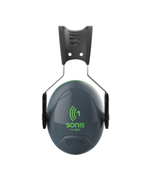 JSP  Casque antibruit Sonis®1 avec serre-tête (27 dB), gris foncé/vert