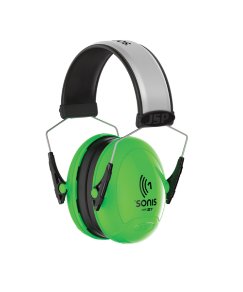 JSP  Casque antibruit Sonis®1 avec serre-tête, Extra-Vis (27 dB), vert