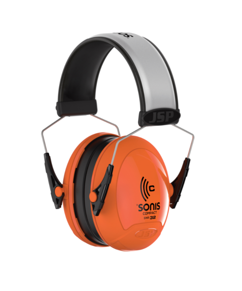 JSP  Sonis® Compact gehoorkap met hoofdbeugel, Extra Vis  (32 dB)