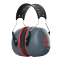 JSP  Casque antibruit Sonis® 3 avec serre-tête (37 dB), gris foncé/rouge