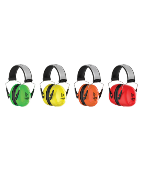 JSP  Sonis® 3 gehoorkap met hoofdbeugel, Extra Vis (37 dB), rood